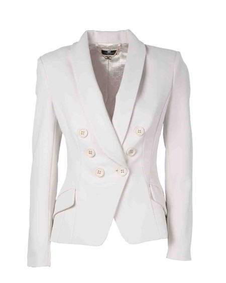 Shop ELISABETTA FRANCHI  Jacket: Elisabetta Franchi double-breasted crêpe jacket with shawl lapel.
Lei double-breasted jacket in double crepe with front pockets with flap and welt.
She characterized by shawl lapels.
She lining in monogram satin.
Matching buttons.
Adherent.
Composition: 96% Polyester 04% Elastane.
Made in Italy.. GI07241E2-193